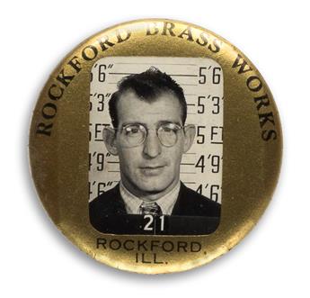 (POP PHOTOGRAPHICA) Group of 50 portraits of male and female laborers on colorful ID badges